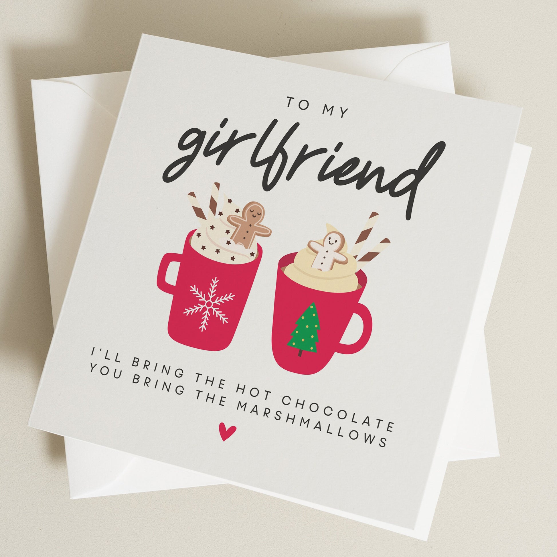 Girlfriend Christmas Card, Romantic Christmas Card For Her, Wife Christmas Card, Personalised Girlfriend Or Wife Christmas Card