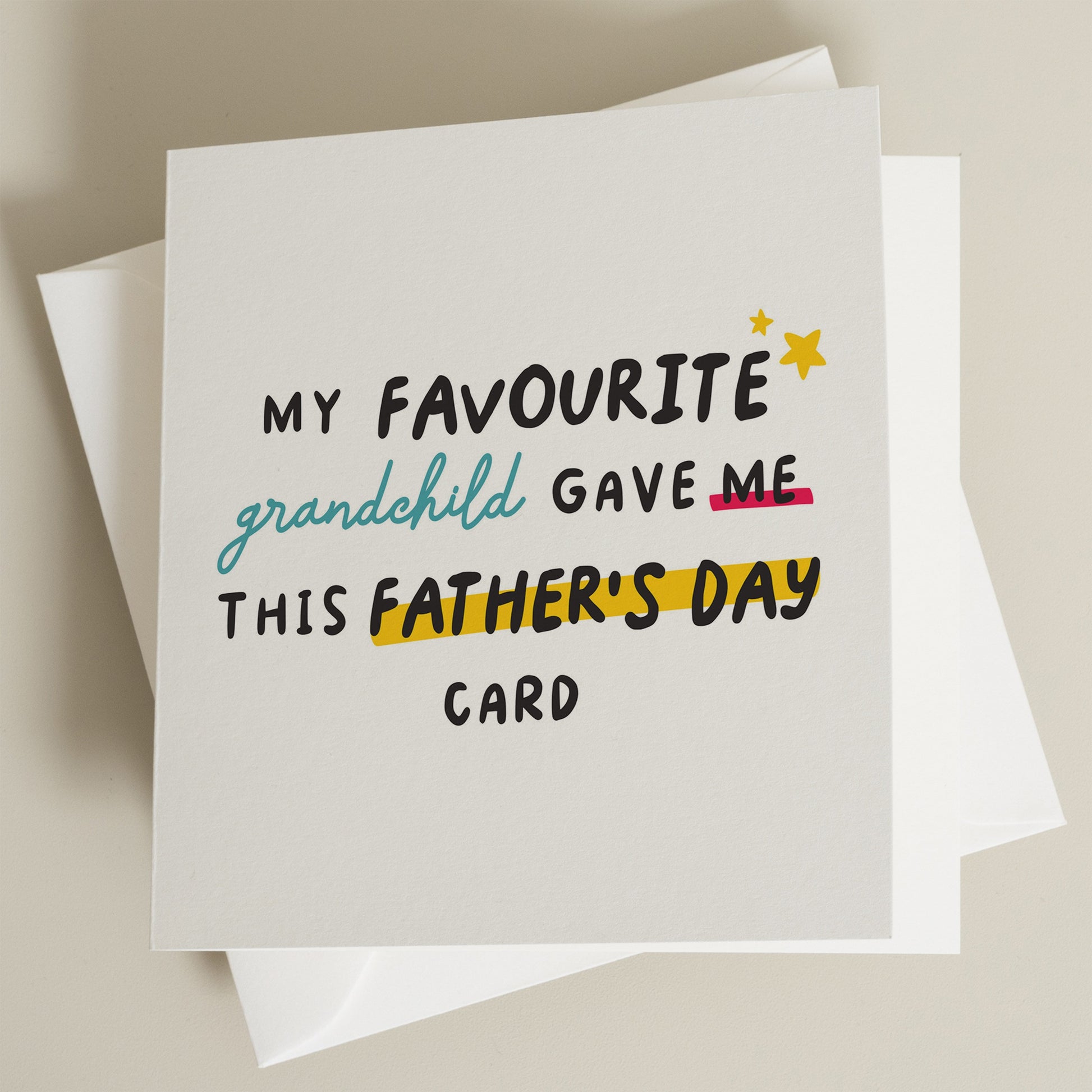 Favourite Grandchild Fathers Day Card, Grandad Fathers Day Card, Fathers Day Gift For Grandad, Funny Fathers Day Card From Grandchild