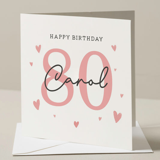 Personalised 80th Birthday Card, For Nan, Mum 80th Birthday Card, 80th Birthday Card For Grandma, 80th Birthday Gift For Her, Eightieth