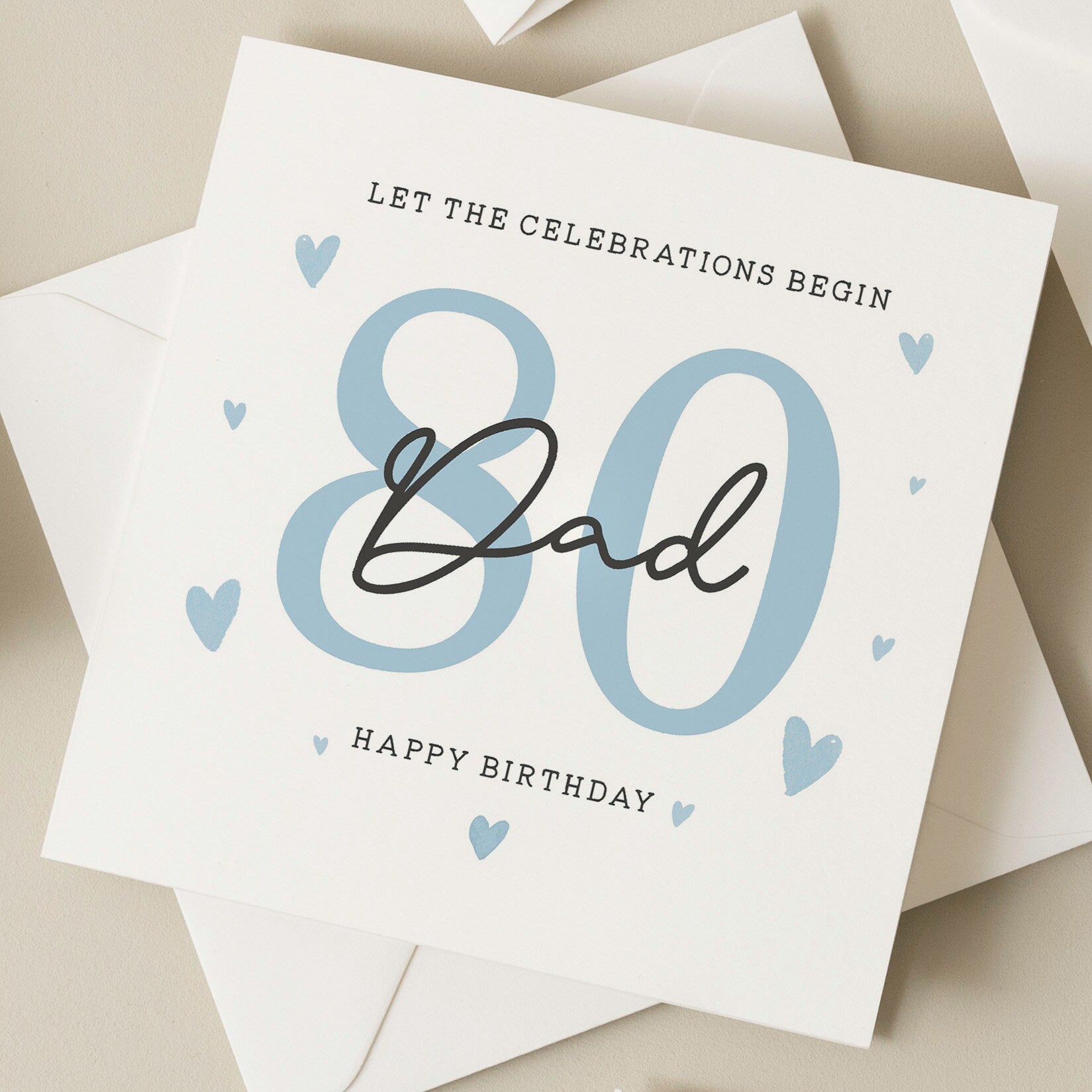 Birthday Dad Card, 80th Birthday Card For Dad, Eightieth Birthday Dad Card, Happy Birthday Dad, 80th Birthday Gift, Father, Dad