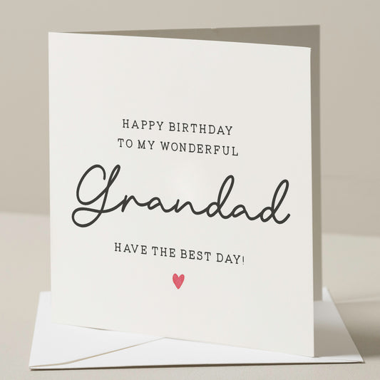 Wonderful Grandad Card, Birthday Card For Wonderful Grandad, Birthday Gift For Grandad, Grandad Birthday Card, Grandpa Birthday Gift