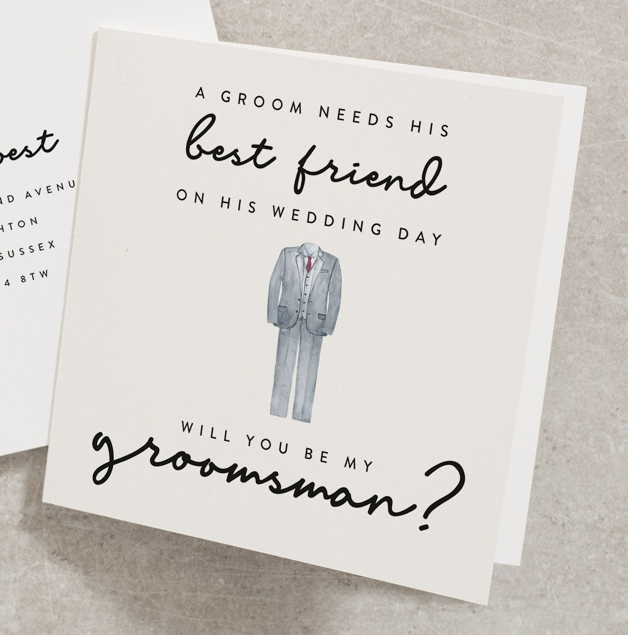 Will You Be My Groomsman, Proposal Ideas, A Groom Needs His Best Friend On His Wedding Day, Best Man Card, With Envelope, Watercolour WY040