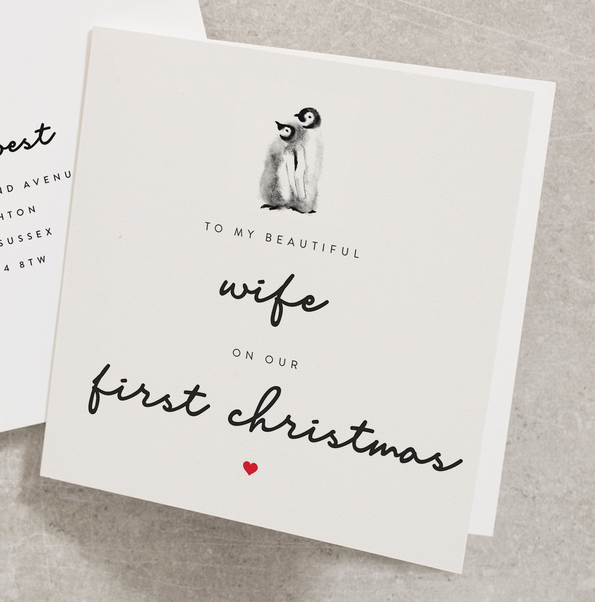 Wife 1st Christmas Card, To My Beautiful Wife on Our First Christmas, Christmas Card for New Wife, 1st Christmas Card for Wife UK CC215