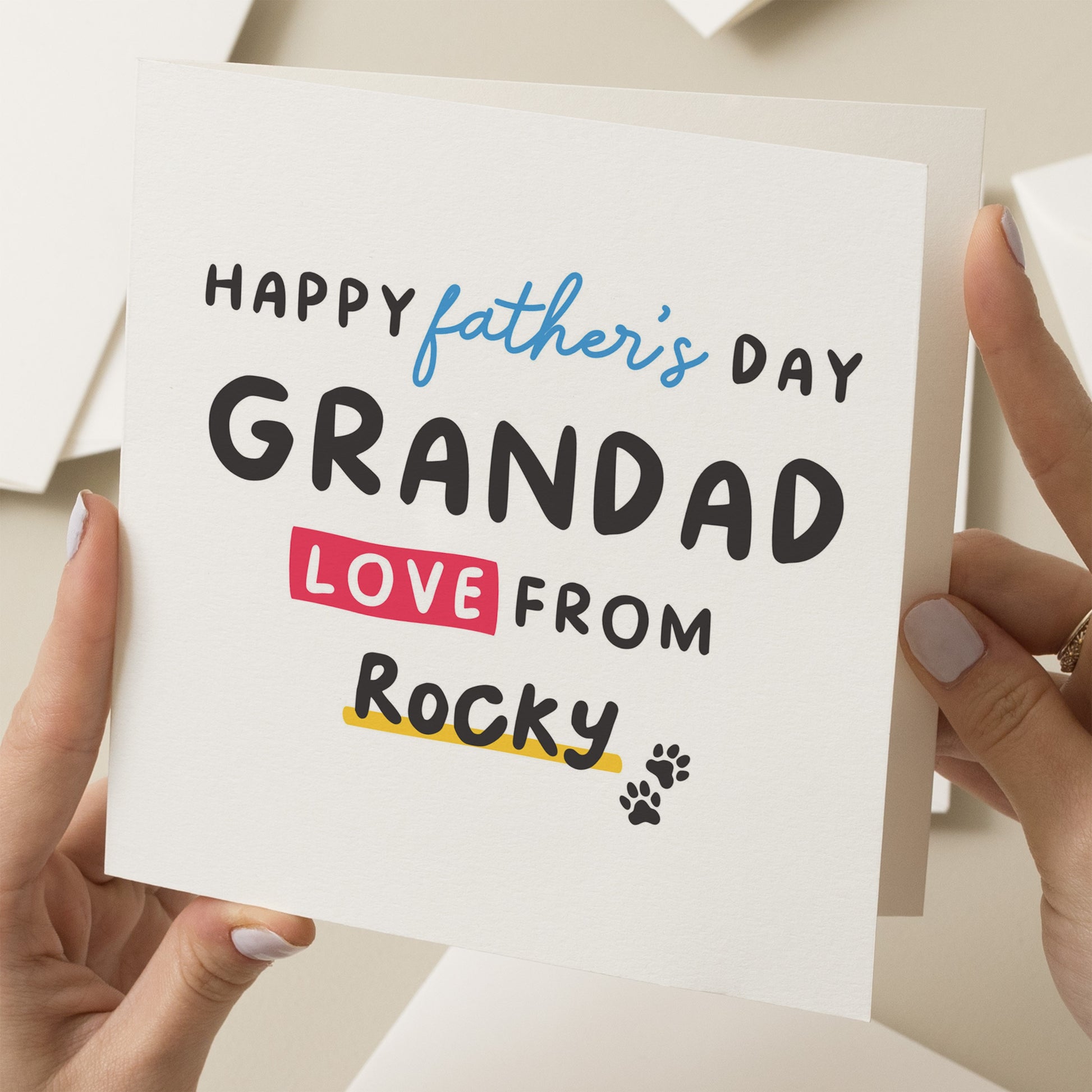 Personalised Fathers Day Card For Dog Grandad, Card For Grandad, Dog Grandad Fathers Day Gift, Grandad Fathers Day Card, Personalised Gift