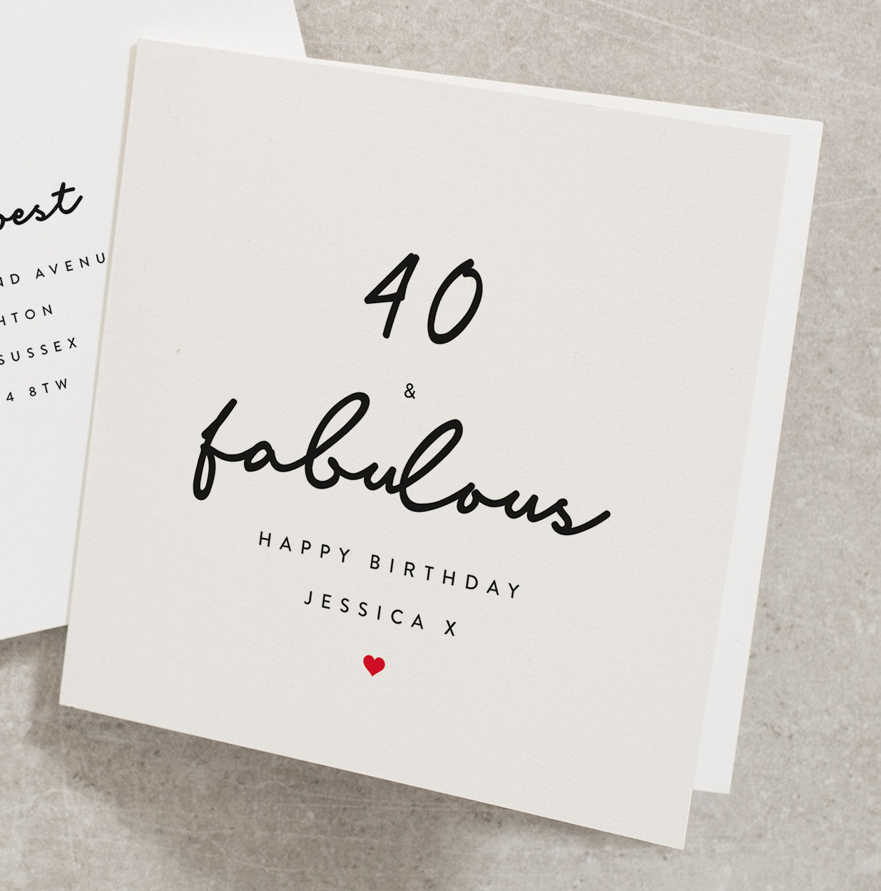 Personalised 40th Birthday Card, Fabulous And 40 Birthday Card, 40th Birthday Card For Her, Fabulous And Forty, Fabulous At 40 BC546