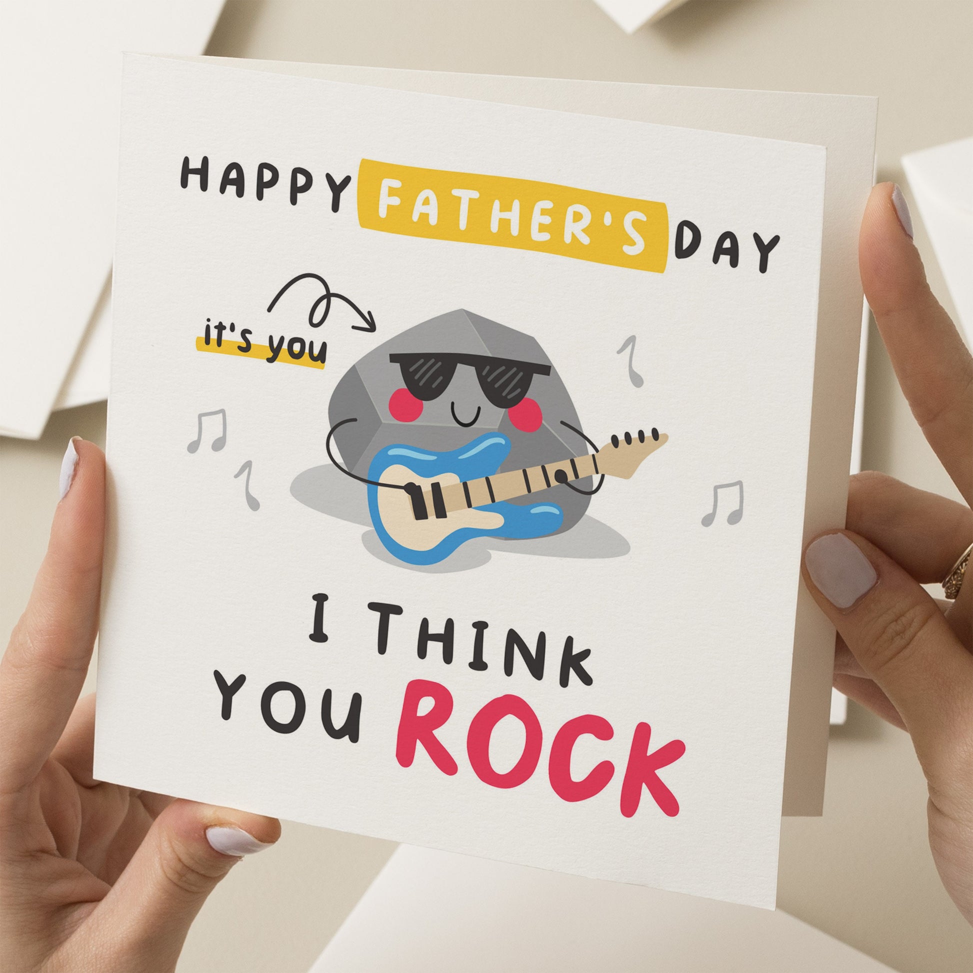 Pun Gift For Dad, Happy Fathers Day Dad, Pun Fathers Day Card, You Rock Dad, Funny Gift For Dad, Cute Fathers Day Card To Father, To Daddy