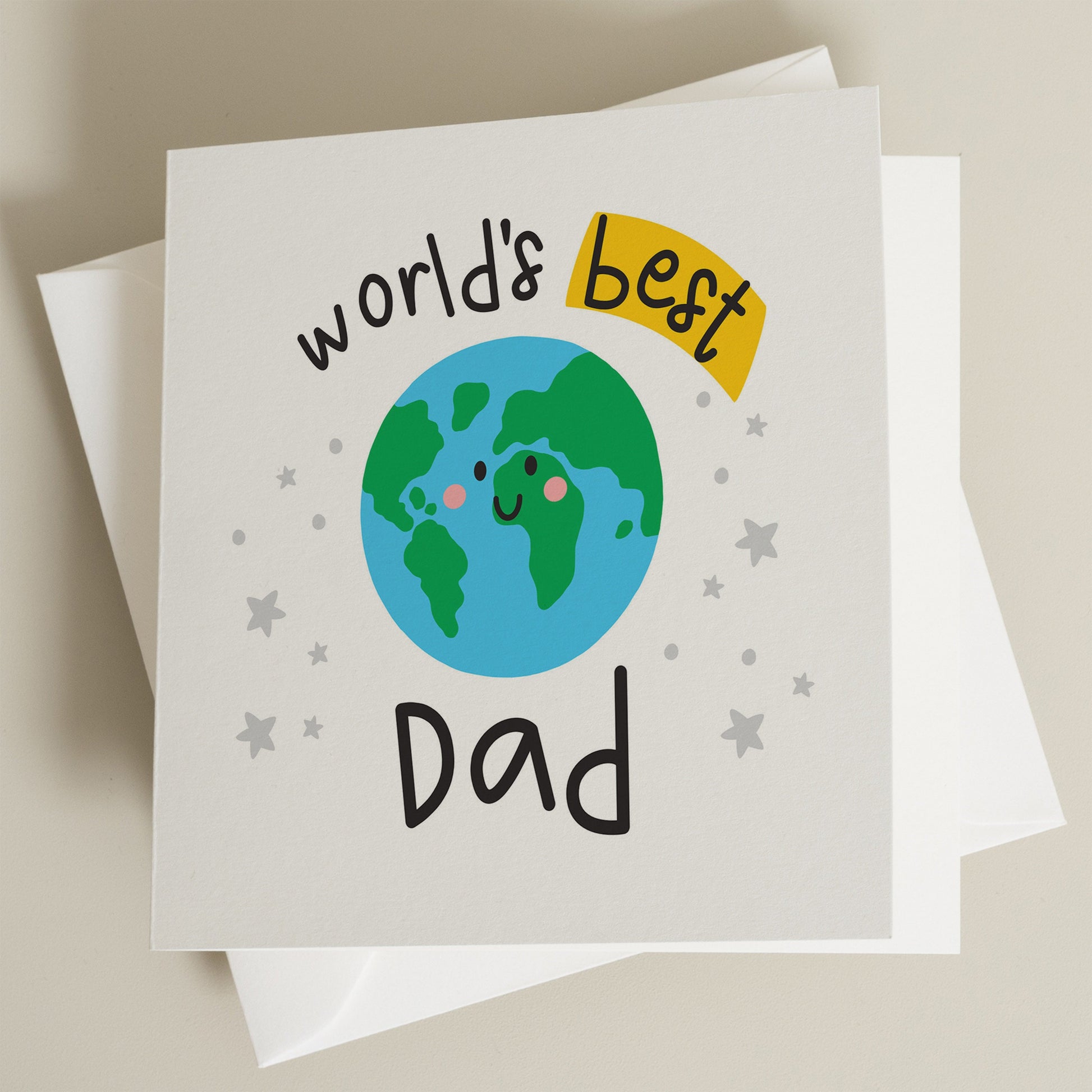 Cute Fathers Day Card, World&#39;s Best Dad Fathers Day Card, Best Dad Fathers Day Gift, Fathers Day Card From Child, Cute Dad Gift