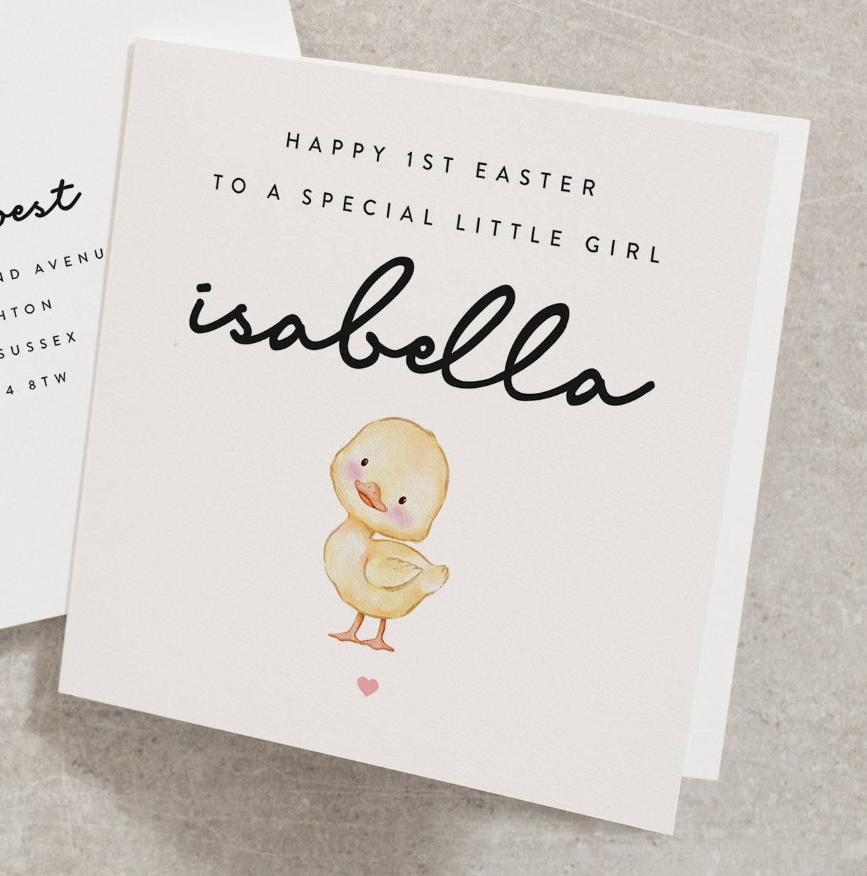 Happy 1st Easter To A Special Little Girl, Any Name, Cute Easter Card For Girl, Baby First Easter Card, Personalised Easter Card EC027