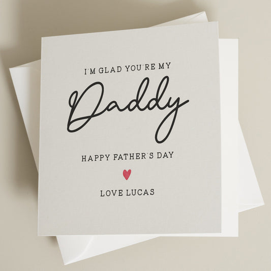 Cute Dad Fathers Day Card, Personalised Card For Daddy On Fathers Day, Simple Fathers Day Card From Son, Daughter Fathers Day Gift