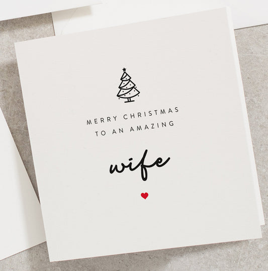 Christmas Card For Wife, Merry Christmas To An Amazing Wife, For Her Christmas Cards CC024