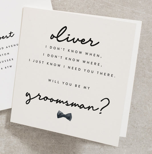 Groomsman Card, Time To Suit Up, Will You Be My Groomsman, Personalised Will You Be Card, Groomsman, Wedding Card, With Envelope WY047