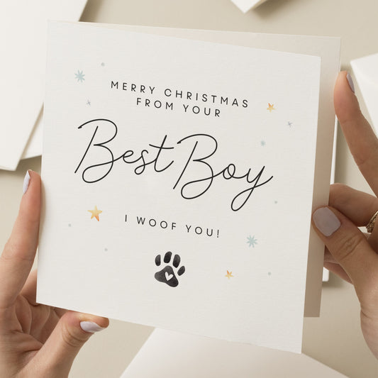 Christmas Card From The Dog, Cat Owner Christmas Card, Cute Dog Card, Merry Christmas Dog Dad Xmas Card, For Dog Parent, Pet Owner Gift