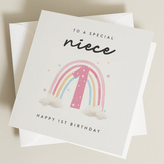 1st Birthday Girl Card, 1st Birthday Card, Happy 1st Birthday Niece Card, Niece First Birthday Card, Girls 1st Birthday Gift