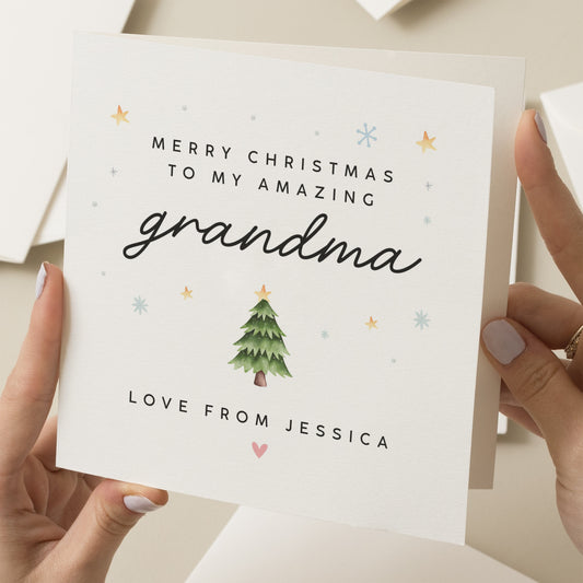 Christmas Card For Grandma, Nan Christmas Card, Nanny Christmas Card, To An Truly Amazing Grandma This Christmas, From Grandchild