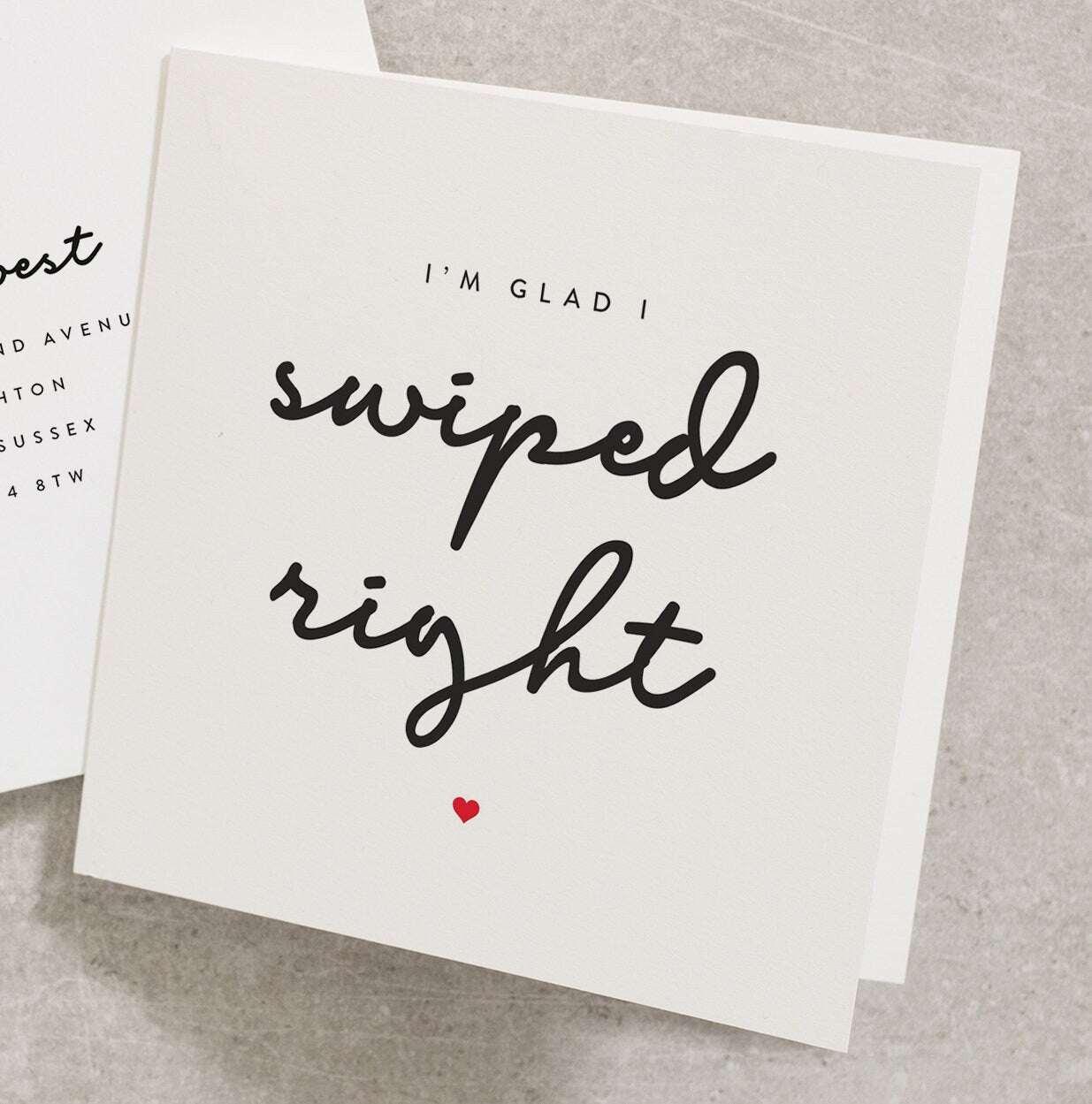 I&#39;m Glad I Swiped Right Card, Anniversary Card For Partner, Boyfriend Anniversary Card, Anniversary Girlfriend Card, Anniversary Card AN012