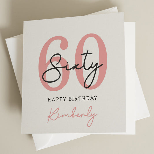 Personalised 60th Birthday Card For Grandma, Mum 60th Birthday Card, 60th Birthday Card For Auntie, 60th Birthday Gift For Her, Sixtieth