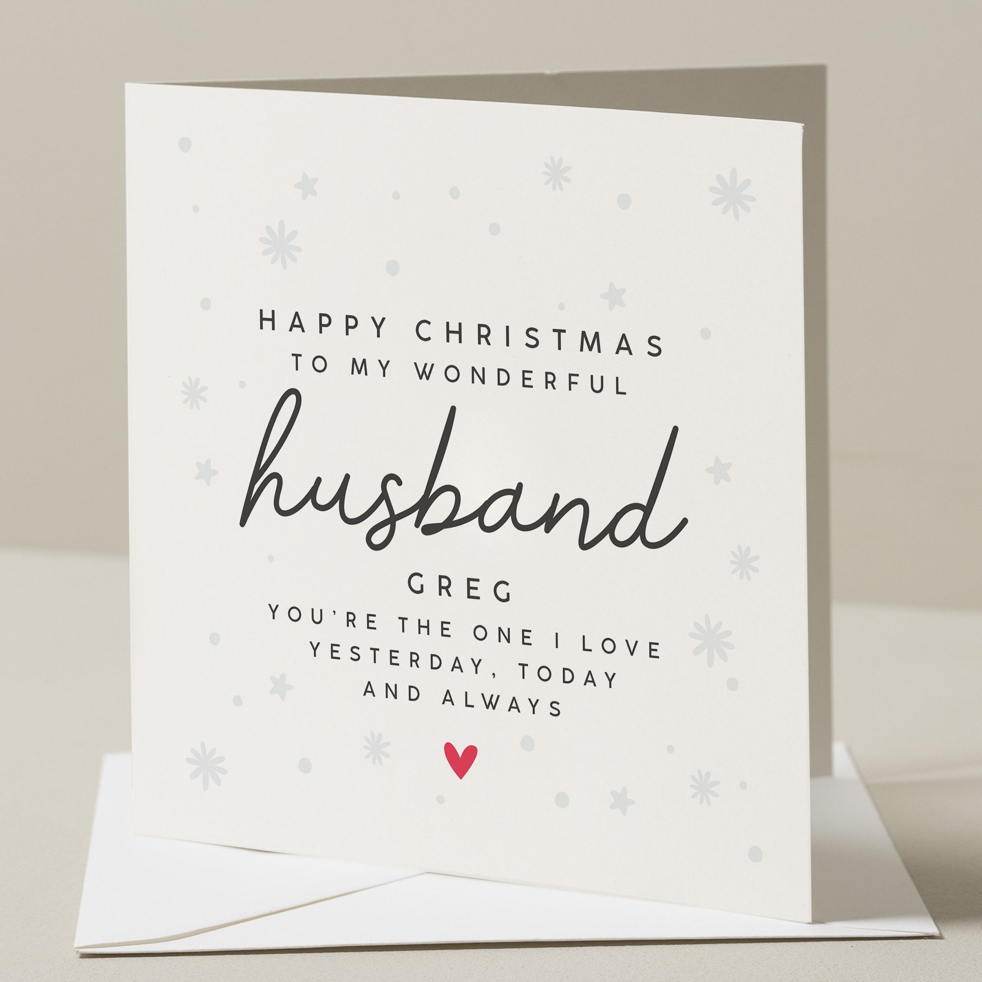 Husband Christmas Card, Cute Christmas Card For Husband, Personalised Christmas Card, Boyfriend Christmas Card, Man Christmas Card