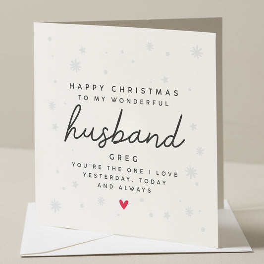 Husband Christmas Card, Cute Christmas Card For Husband, Personalised Christmas Card, Boyfriend Christmas Card, Man Christmas Card