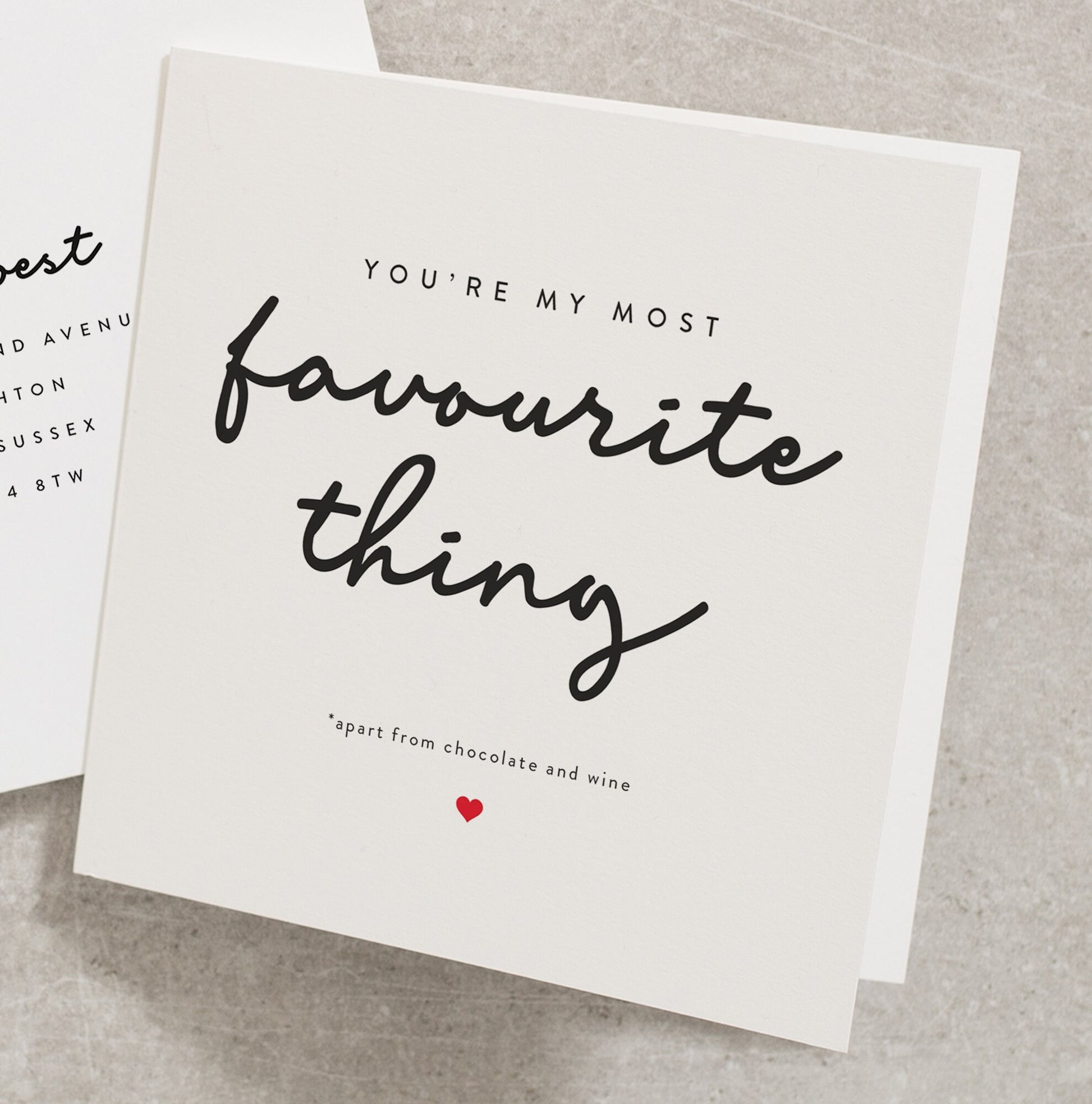 You&#39;re my most favourite thing, Personalised Anniversary Card For Husband or Wife, Valentines Day Card For Boyfriend or Girlfriend VC007