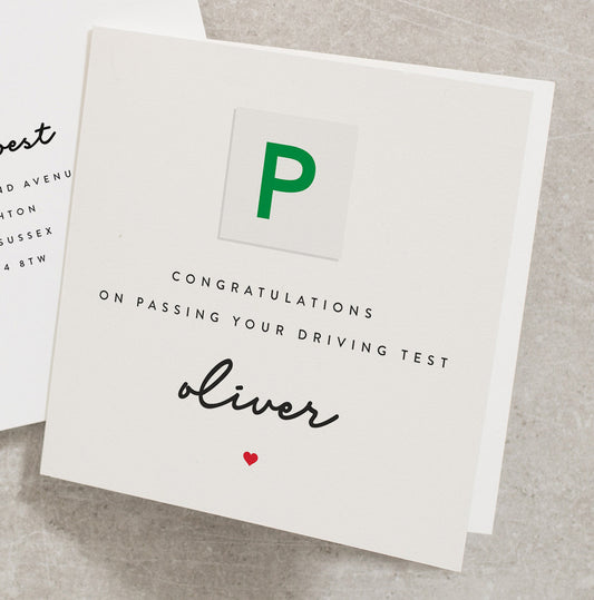 Personalised Driving Test Card For Him, Girlfriend Driving Test Card, Driving Test Card For Son, Congratulations Card For Daughter DT007