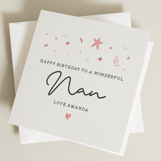 Personalised Nan Birthday Card, Wonderful Birthday Gift For Nan, To A Special Grandma Birthday Card, Grandma, Nanny Birthday Gift