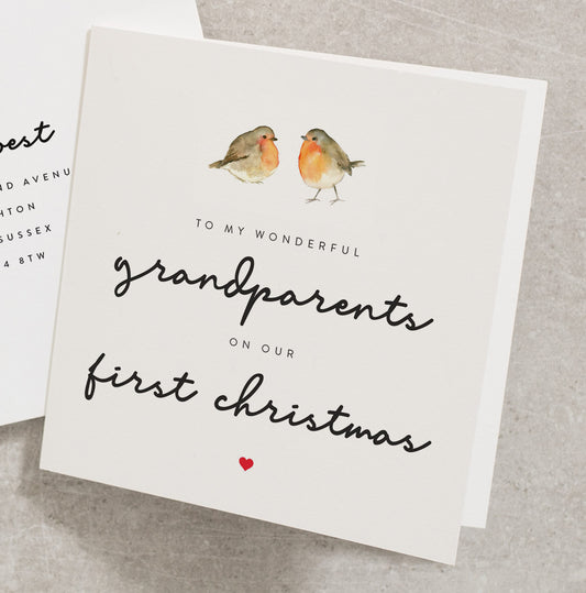 Christmas Card for New Grandparents, 1st Christmas Card for Grand Parents, First Christmas Card for Grandparents, Our 1st Christmas CC359