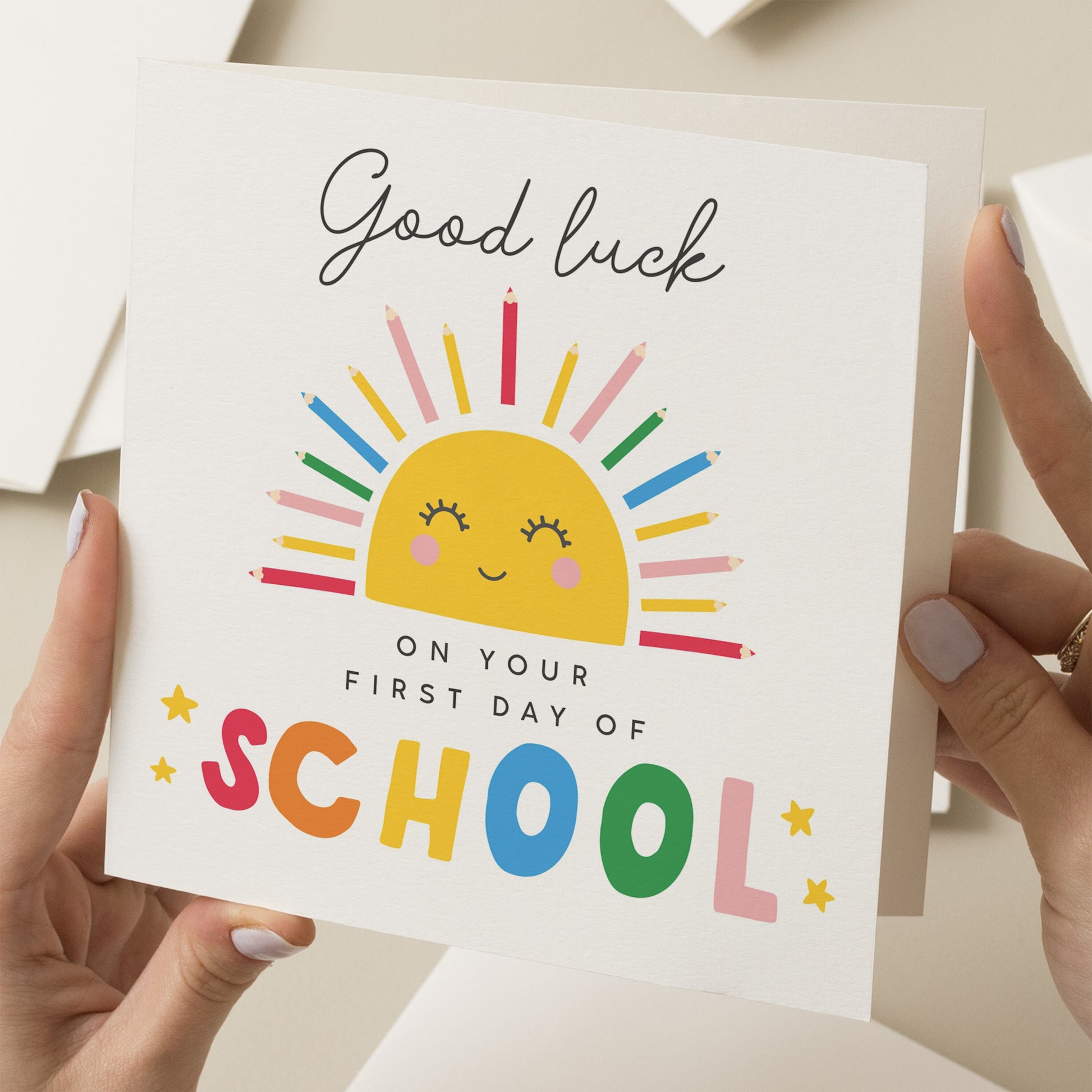 1st Day Of School, First Day Of School Card, Good Luck Card, School Starter Card, School Starting Gift, Back To School Card, School Card