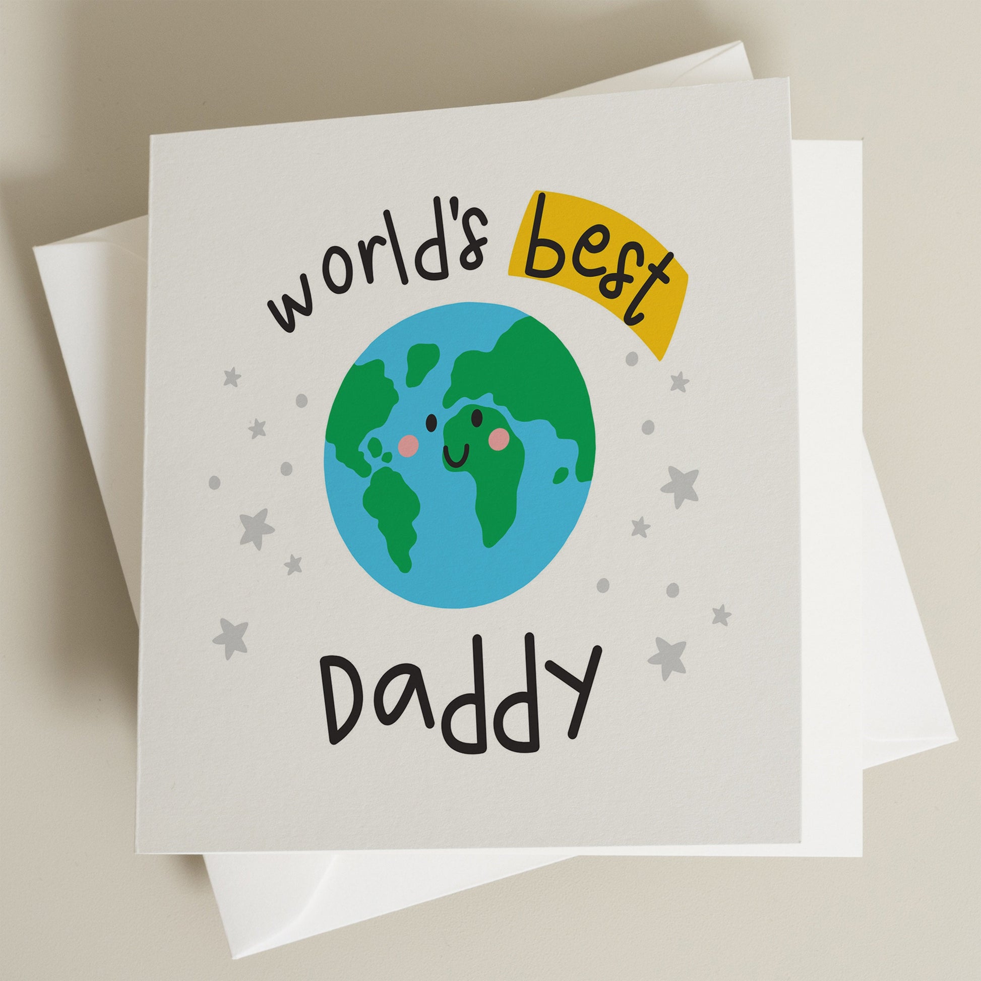 World&#39;s Best Dad Fathers Day Card, Cute Fathers Day Card From Baby, Best Dad Fathers Day Gift, Fathers Day Card From Child, Cute Dad Gift