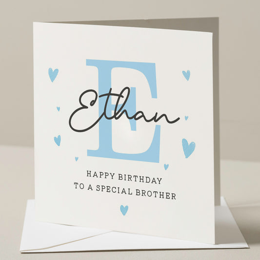 Personalised Birthday Card For Brother, Brother Birthday Gift, Special Brother Birthday Card, Gift To Brother, Simple Brother Birthday Card