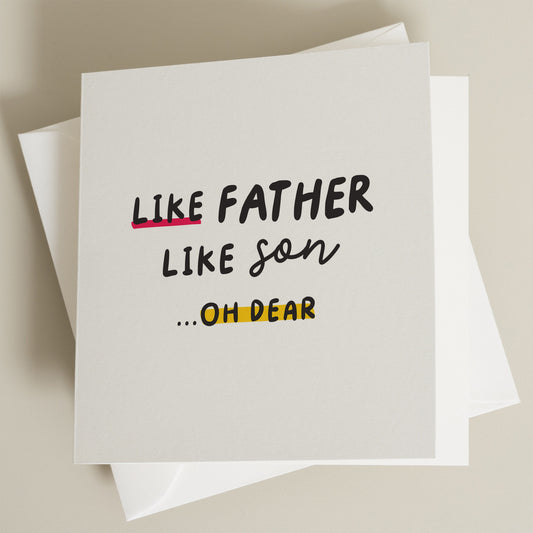 Funny Fathers Day Card For Dad, Joke Fathers Day Card From Son, Like Father Like Son, Son Fathers Day Gift For Dad, Like Father Like Son