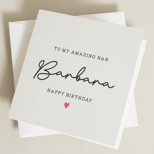 Personalised Nan Birthday Card, Birthday Gift For Amazing Nan, To A Special Grandma Birthday Card, Grandma, Nanny Birthday Gift