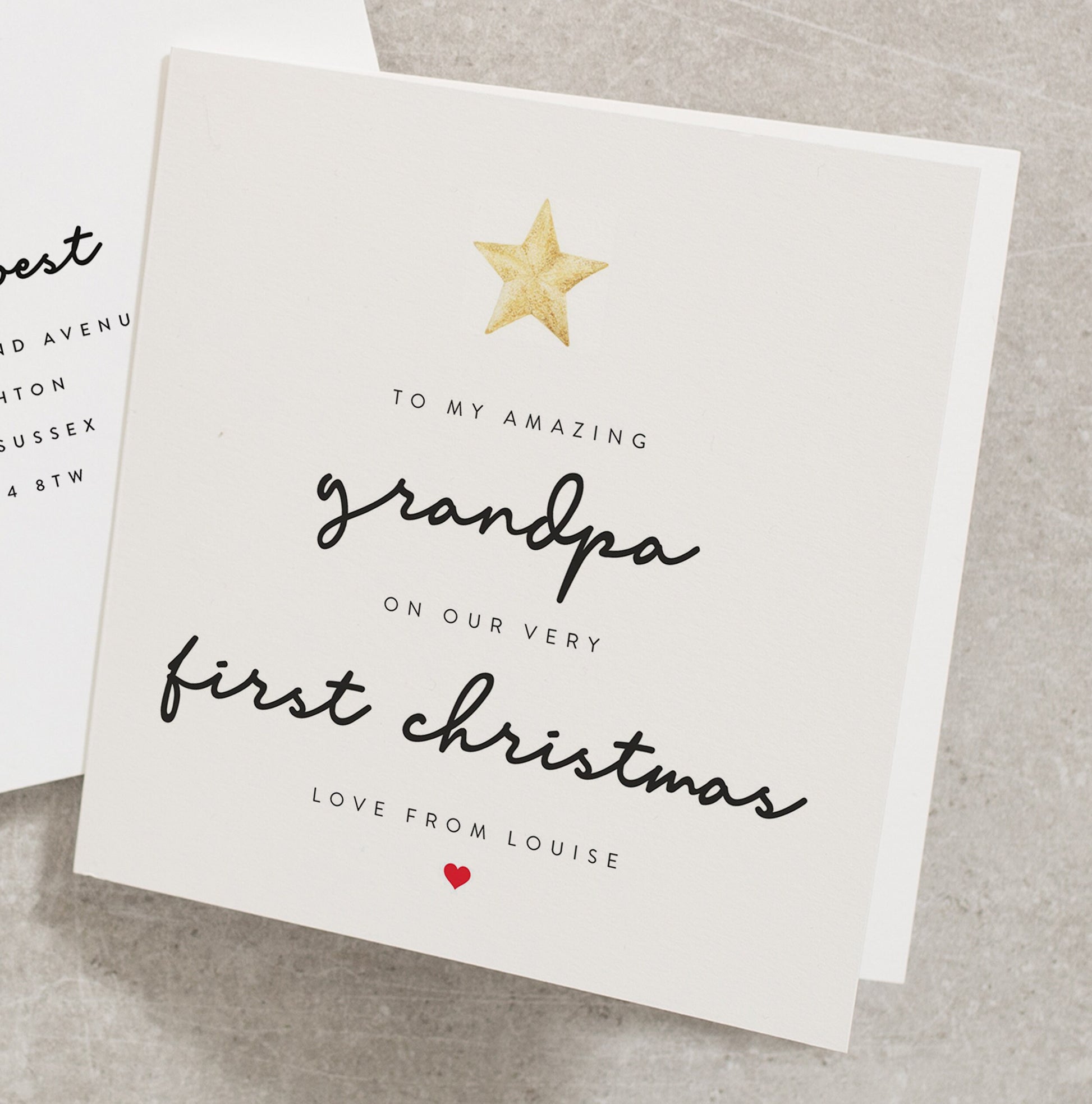 Grandpa First Christmas Card, Personalised Grandpa Christmas Card, Grandad Christmas Card, Grandparent First Christmas Card CC369