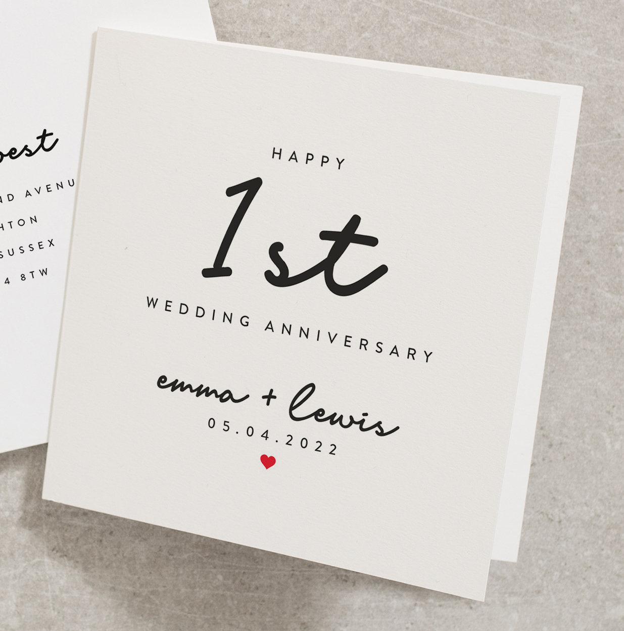 Happy 1st Wedding Anniversary Card, Personalised Anniversary Card For Happy Couple, 1st Anniversary Card, Wedding Anniversary Card AN109