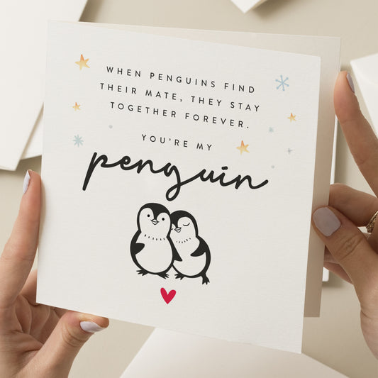 Penguin Christmas Card For Boyfriend, Girlfriend, Husband, Wife, Partner, Romantic Christmas Card, You&#39;re My Penguin