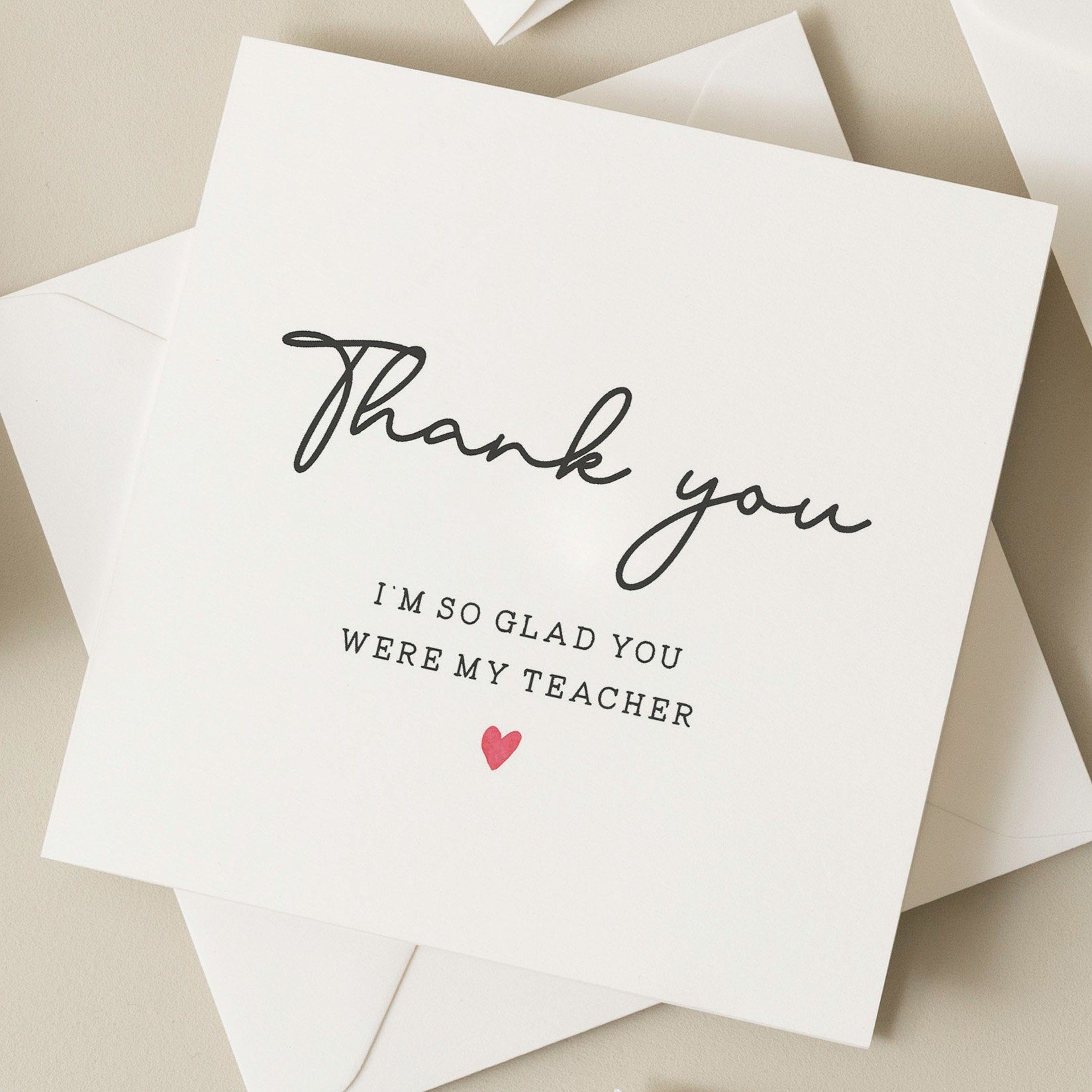 Simple Teacher Thank You Card, Teacher Appreciation Card, Thankyou Teacher Card, End Of Term Card For Special Teacher, Teaching Assistant