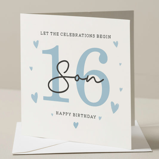 16th Birthday Card, For Son, Son 16th Birthday Card, 16th Birthday Card For Son, 16th Birthday Gift For Him, Sixteenth