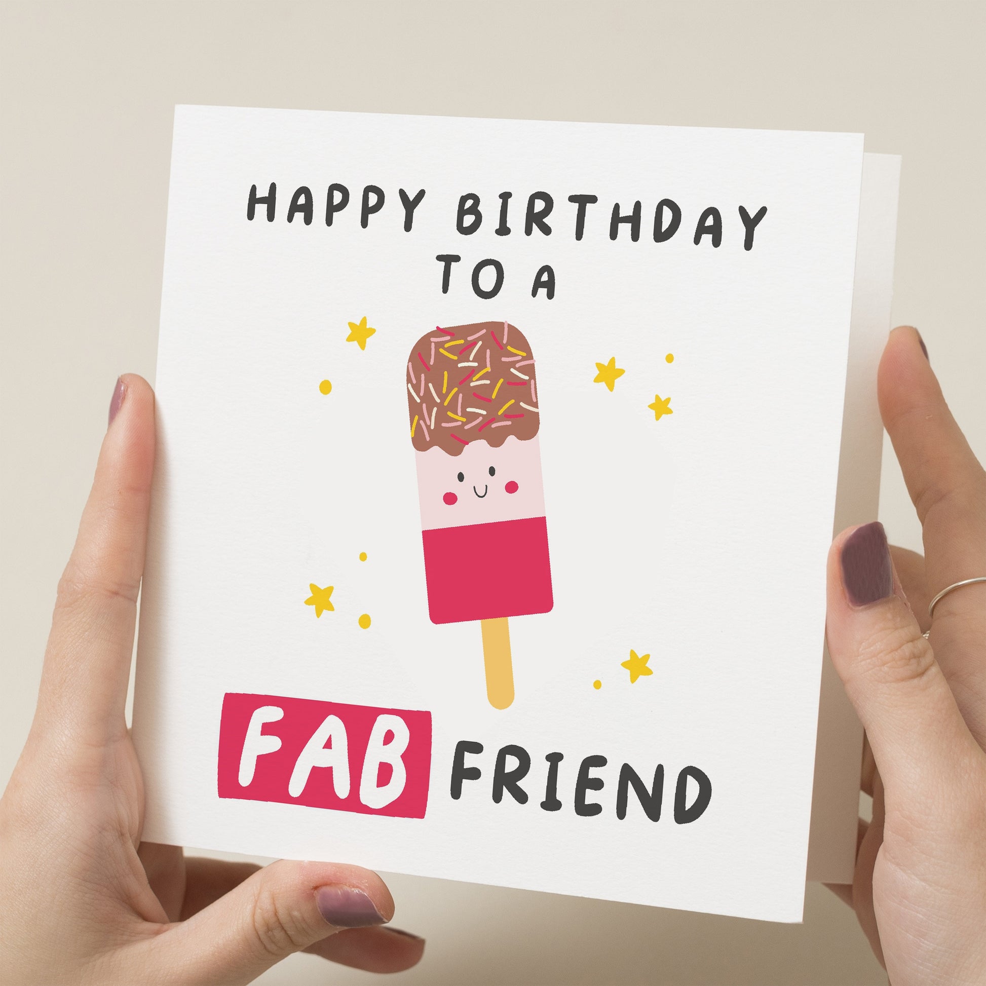 Friend Birthday Card, Happy Birthday Friend Card, Fab Birthday Gift For Her, For Him, Birthday Card For Friend, Gift For Friend