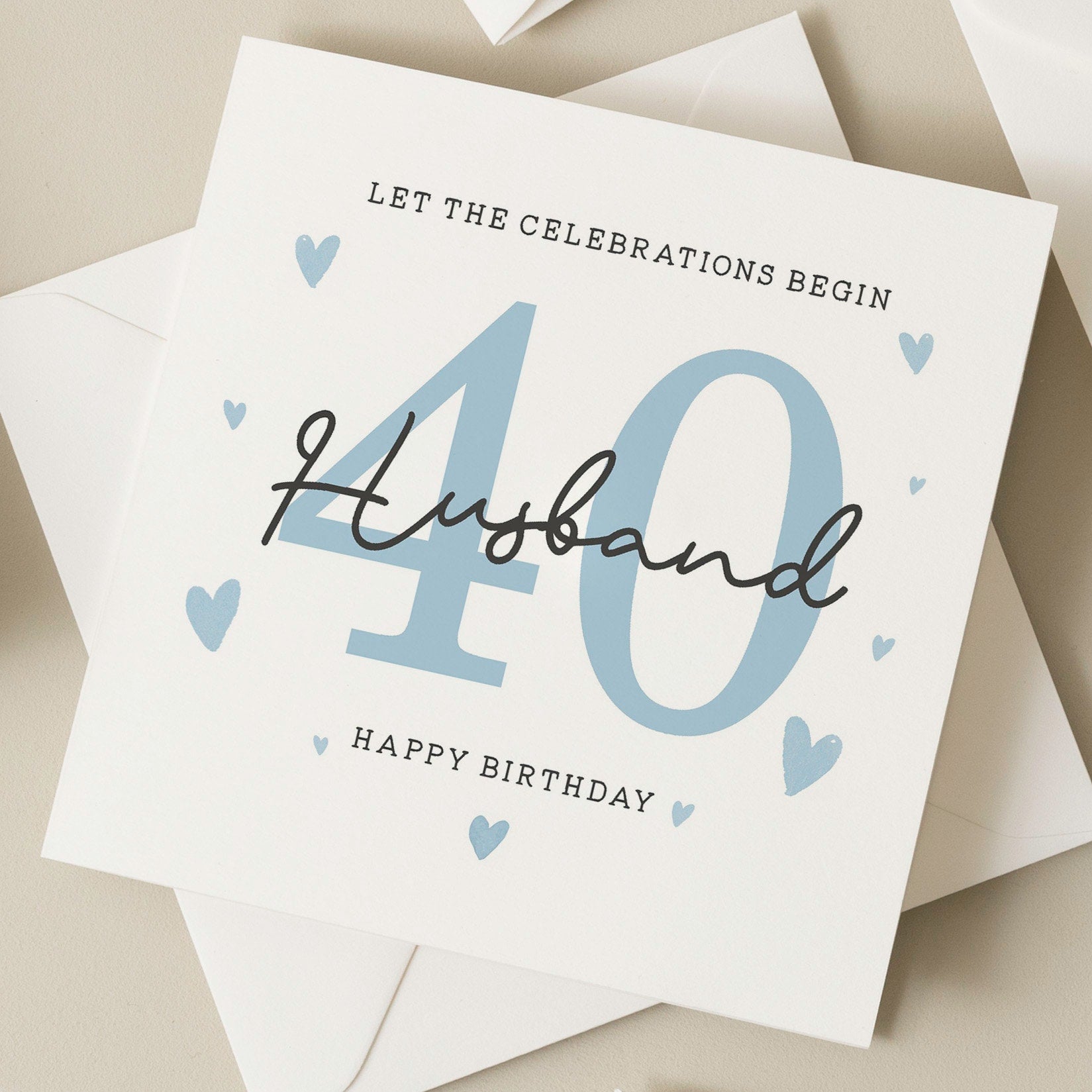 40th Birthday Card For Husband, Husband Fortieth Birthday Card, Husband 40th Birthday Gift, Happy 40th Birthday Card For Him