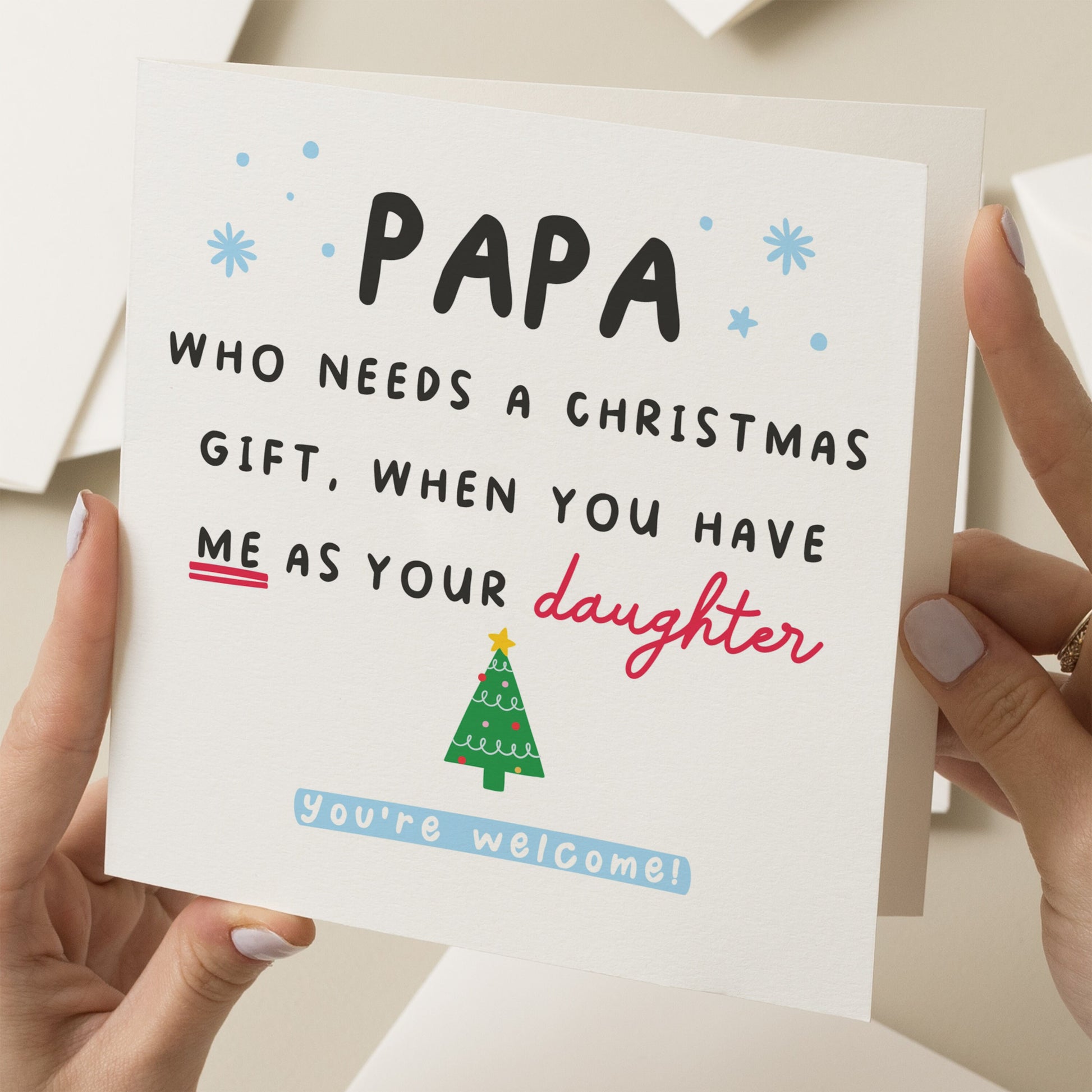 Christmas Card For Dad, Funny Christmas Card To Dad, Dad Christmas Card, Daughter To Dad, Xmas Card Dad, Christmas Card Man, From Daughter