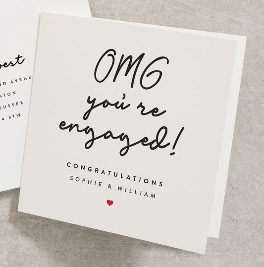 You&#39;re Engaged Congratulations Card, Personalised Engagement Card, Congratulations On Your Engagement Card, Engagement Congrats Card EN037