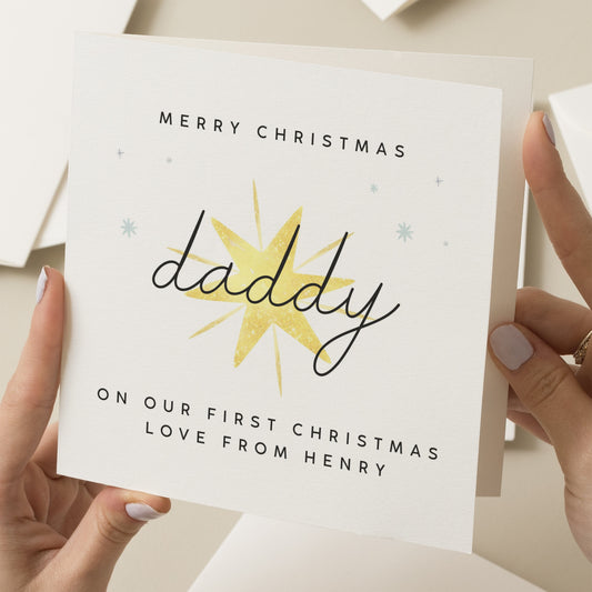 Personalised Dad Christmas Card, First Christmas As My Dad, Dad&#39;s First Christmas, Newborn Christmas Card, Christmas Card, Dad 1st Christmas