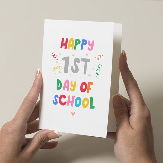 First Day Of School Card, 1st Day Of School, School Starter Card, Good Luck Card, School Starting Gift, Back To School Card, School Card