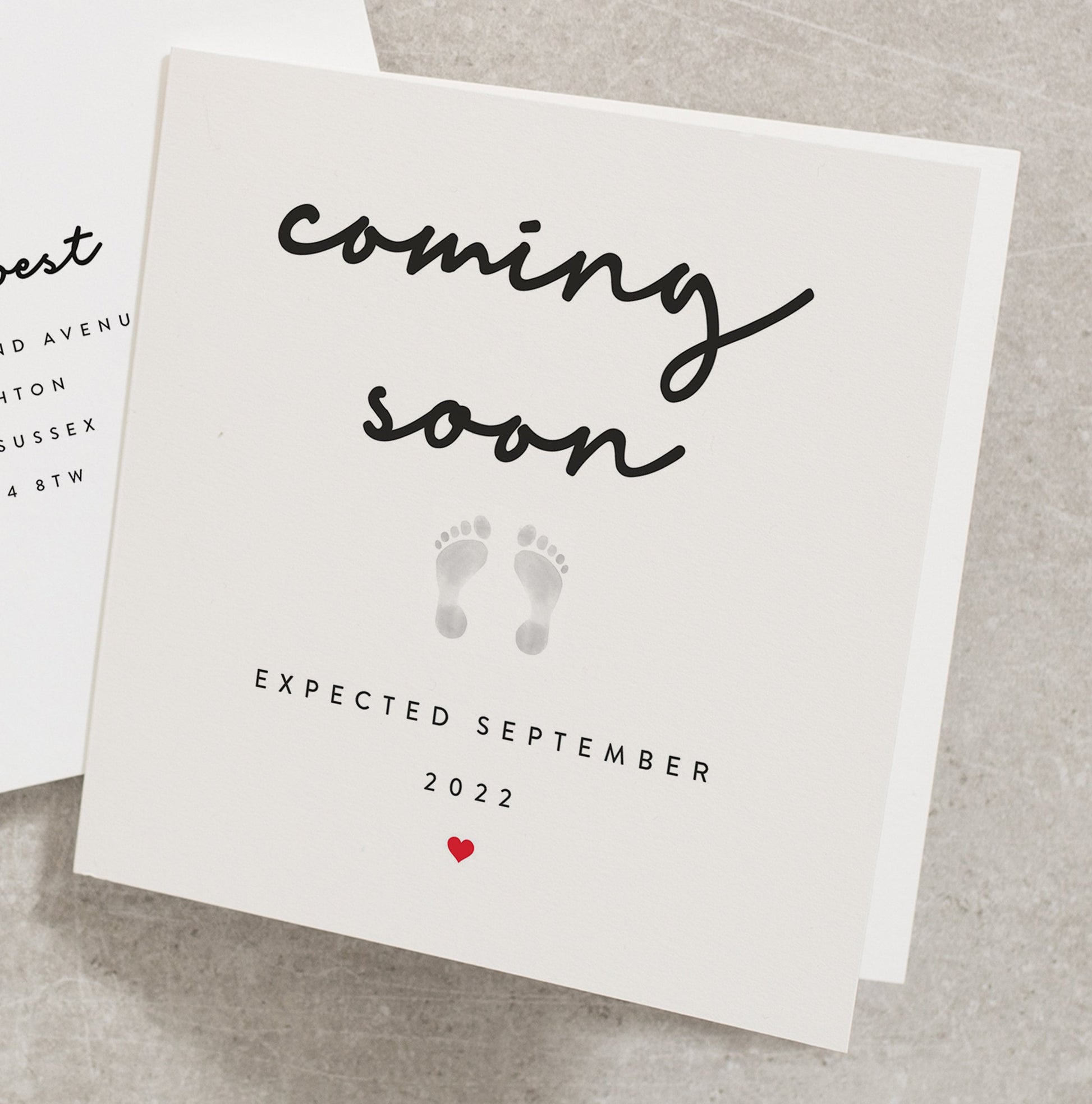 Coming Soon Pregnancy Card, Personalised Expecting Baby Pregnancy Card, Baby Announcement Pregnancy Card PG015