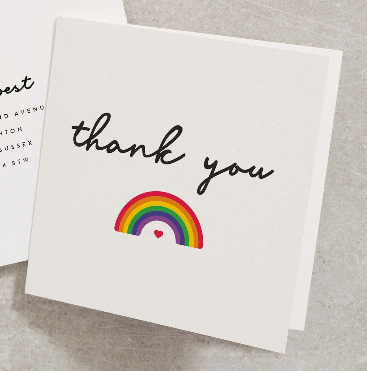 Rainbow Thank You Card For Best Friend, Thank You Greeting Card For Teacher, Mum, Key Worker Rainbow Thank You Card, Nursery Thank You TY010