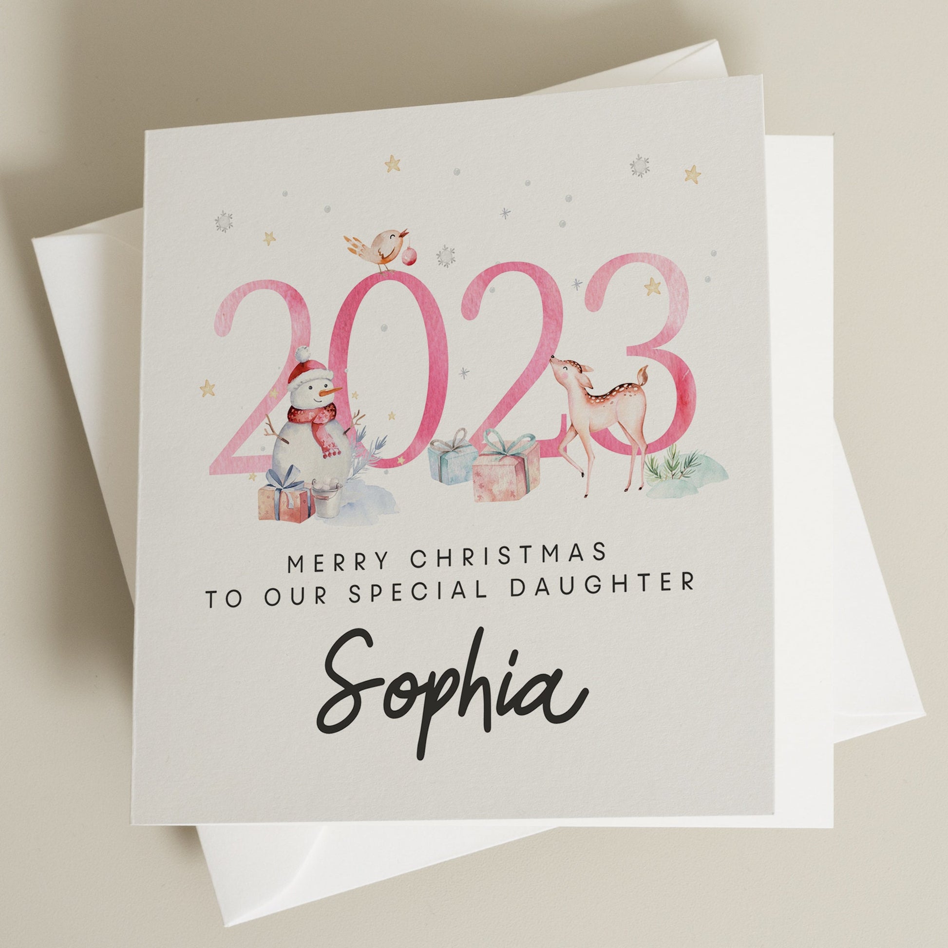 Daughter Christmas Card, Personalised Daughter Christmas Card, Christmas Card For Her, Boy or Girl Christmas Card, Kids Christmas Card