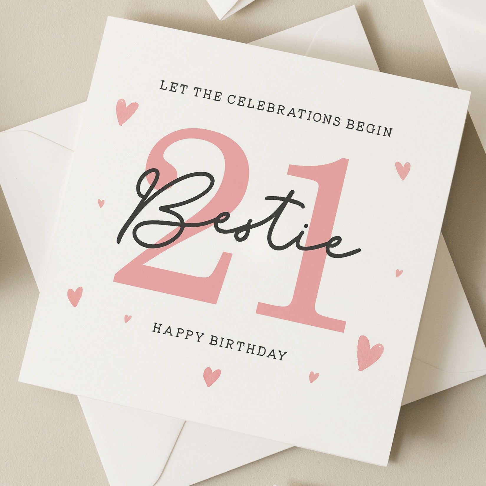 21st Birthday Card For Bestie, Best Friend Birthday Card, Twenty First Birthday Card, Birthday Gift For Her, Bestie Birthday, 21st Gift