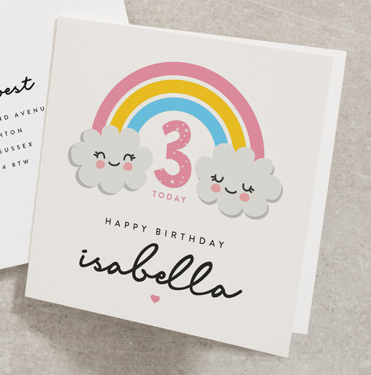 Happy 3rd Birthday Card, Personalised Happy 3rd Birthday Card, Daughter Birthday Card, Happy 3rd Birthday Niece Card BC1009