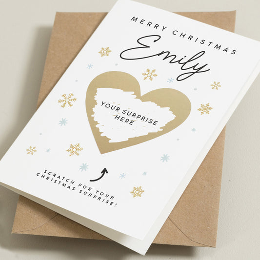 Scratch To Reveal Christmas Card, Wife Surprise Scratch, Card For Girlfriend, Personalised Friend Surprise Christmas Card, Surprise Gift