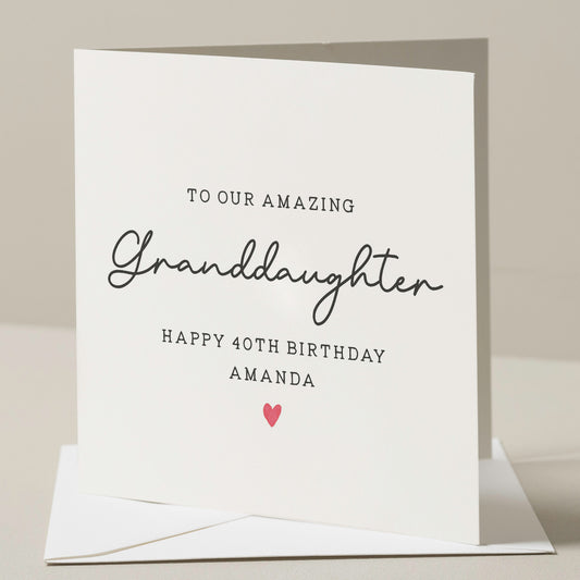 40th Birthday Card For Granddaughter, Granddaughter 40th Birthday Gift, 40th Birthday Card To Granddaughter, 40th Birthday Gift For Her