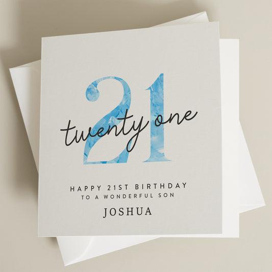 Personalised 21st Birthday Card For Son, 21st Birthday Card, Birthday Card For Grandson, Nephew 21st Birthday Card, Boyfriend Card